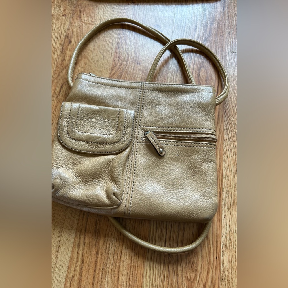 Tan Leather Tignanello Crossbody Bag